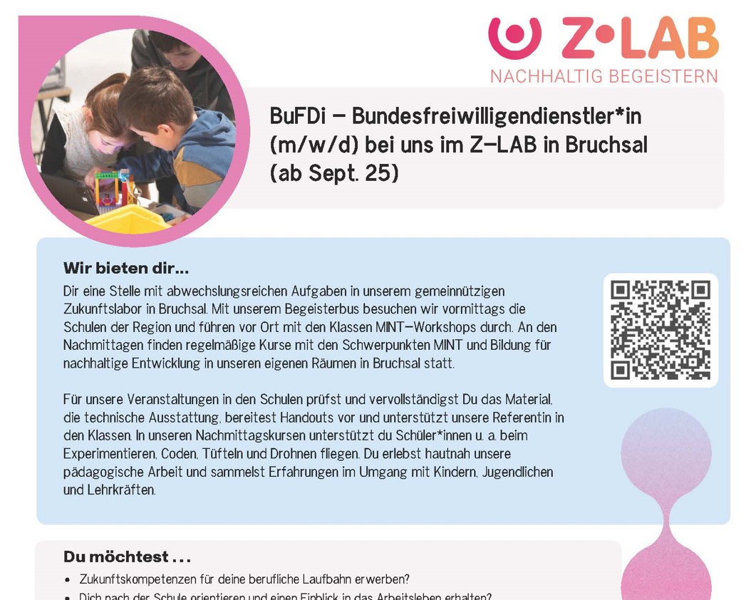 Z-LAB Bruchsal: BuFDi-Stellenausschreibung 2025